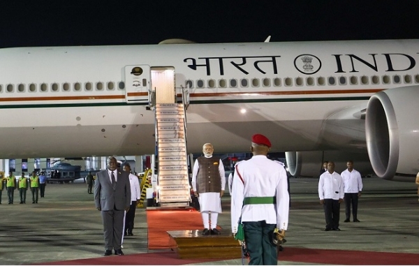 Indian Prime Minister Modi arrived in Guyana