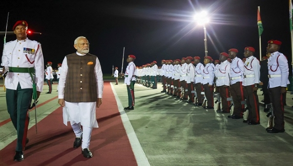 Indian Prime Minister Modi arrived in Guyana