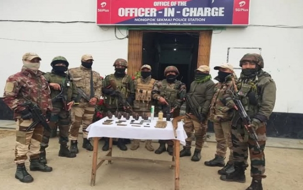 Security forces recovered huge arms & explosives in Manipur