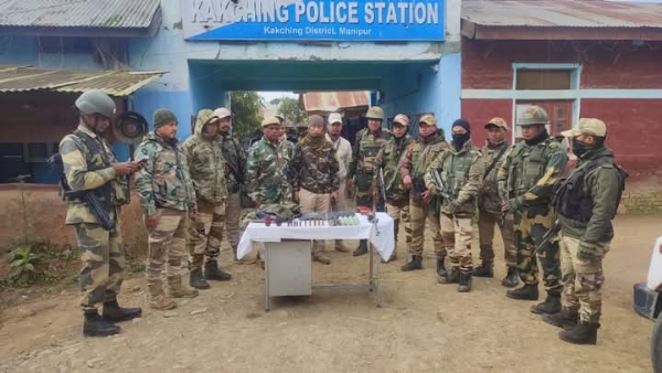 Security forces recovered huge arms & explosives in Manipur