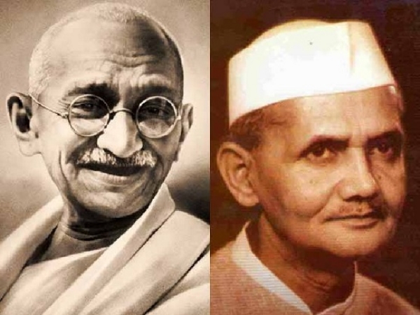 مہاتما گاندھی اور لال بہادر شاستری۔