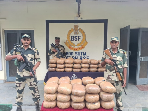 ستیا میں بھاری مقدار میں گانجہ ضبط، دو گرفتار