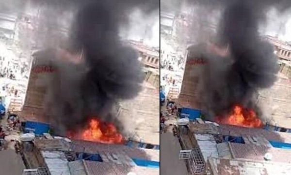 پتنگوں کے گودام میں بڑے پیمانہ پرآ گ لگنے کا واقعہ