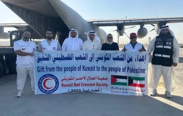 کویت کی طرف سے فلسطینیوں کے لیے 16 واں امدادی طیارہ روانہ
