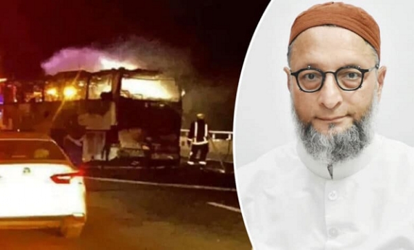 مدینہ بس حادثہ میں 42 حیدرآبادی معتمرین جاں بحق، اسدالدین اویسی کا اظہارغم وافسوس مدینہ بس حادثہ میں 42 حیدرآبادی معتمرین جاں بحق، اسدالدین اویسی کا اظہارغم وافسوس