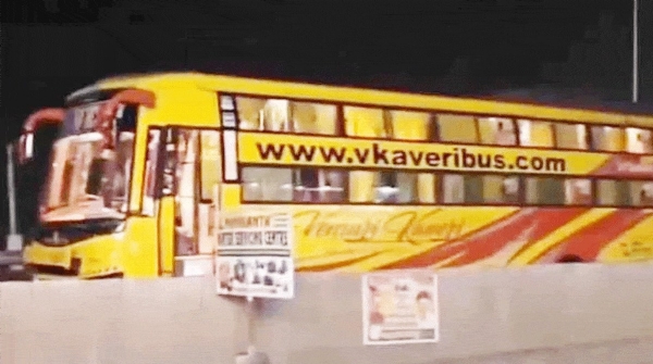 کاویری بس کا ایک اور بڑا حادثہ ٹل گیا، کاویری بس کا ایک اور بڑا حادثہ ٹل گیا،