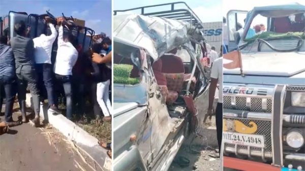FIVE DEAD, EIGHT INJURED IN DHARASHIV CRASH FIVE DEAD, EIGHT INJURED IN DHARASHIV CRASH