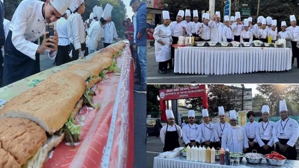 بھوپال کا آئی ایچ ایم نے دنیا کا سب سے لمبا سینڈوچ بنایا۔ بھوپال کا آئی ایچ ایم نے دنیا کا سب سے لمبا سینڈوچ بنایا۔