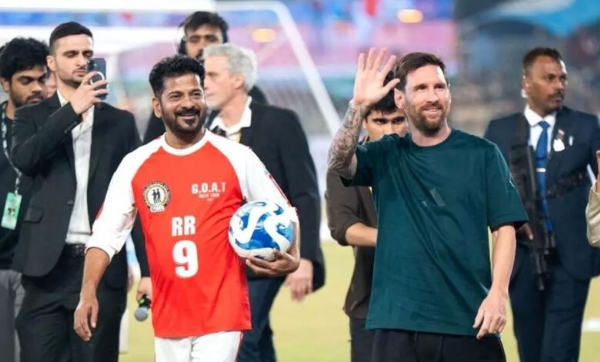 حیدرآباد میں میچ پر وزیراعلیٰ تلنگانہ کا عالمی فٹبال اسٹارمسی سے اظہار تشکر حیدرآباد میں میچ پر وزیراعلیٰ تلنگانہ کا عالمی فٹبال اسٹارمسی سے اظہار تشکر