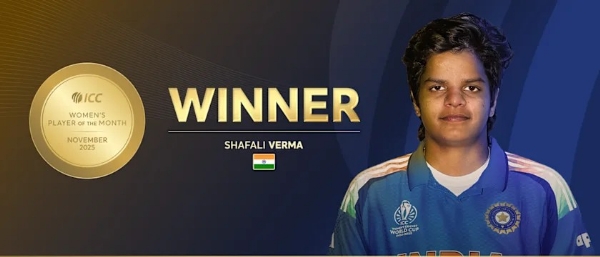 ہارمر اور شیفالی ورما کو نومبر کے لیے آئی سی سی پلیئر آف دی منتھ قرار دیا گیا ہارمر اور شیفالی ورما کو نومبر کے لیے آئی سی سی پلیئر آف دی منتھ قرار دیا گیا