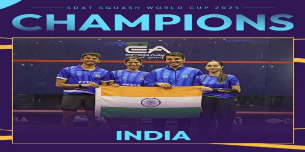 وزیر اعظم مودی اور امت شاہ نے پہلی بار ایس ڈی اے ٹی اسکواش ورلڈ کپ جیتنے پر ہندوستان کو مبارکباد دی