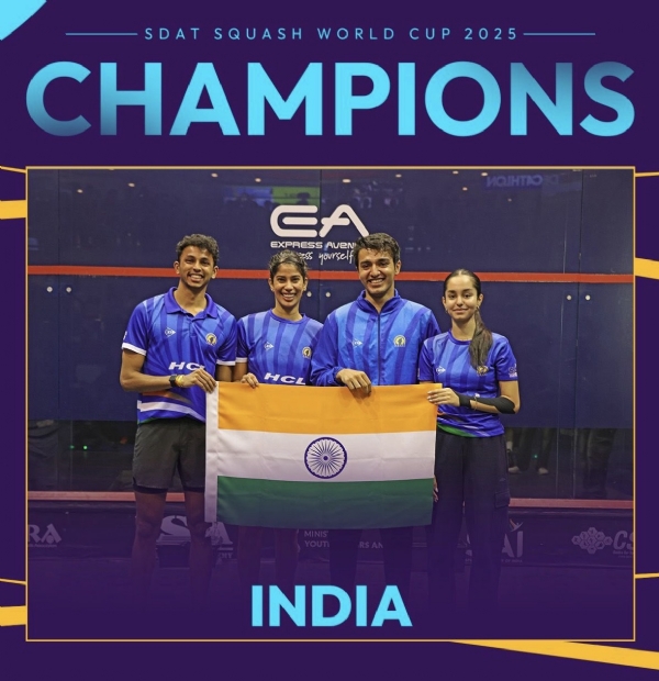 صدرجمہوریہ، نائب صدر نے ہندوستان کو ایس ڈی اے ٹی اسکویش ورلڈ کپ کی پہلی جیت پر مبارکباد دی صدرجمہوریہ، نائب صدر نے ہندوستان کو ایس ڈی اے ٹی اسکویش ورلڈ کپ کی پہلی جیت پر مبارکباد دی