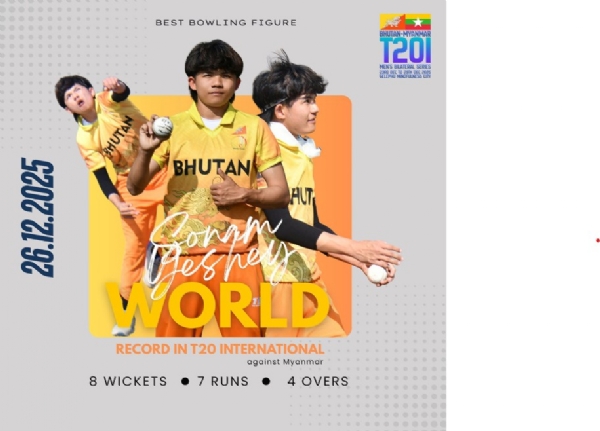 بھوٹان کے سونم ایشے نے تاریخ رقم کردی، ٹی ٹوئنٹی کرکٹ میں 8 وکٹیں لینے والے پہلے گیند باز بنے