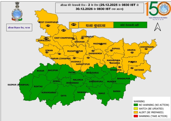 بہار میں سردی کا قہرجاری، یکم جنوری تک سردی سے راحت نہیں