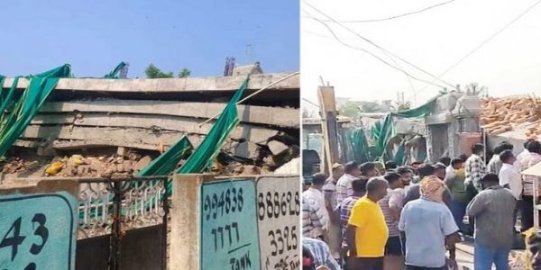بھدراچلم میں زیر تعمیر 6 منزلہ عمارت اچانک منہدم ،2 افراد ہلاک