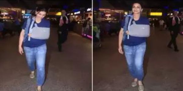 سونالی بیندرے کے ہاتھ میں فریکچر۔