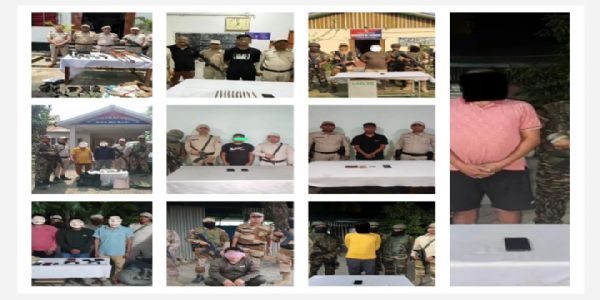 منی پور: عسکریت پسندوں کے خلاف آپریشن میں 13 گرفتار، بھاری مقدار میں اسلحہ برآمد
