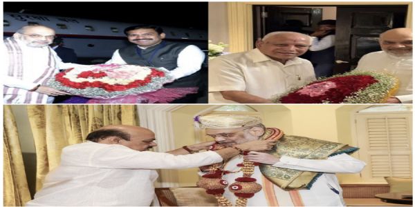 امت شاہ نے کرناٹک میں بی جے پی لیڈروں کو اتحاد کا پیغام دیا