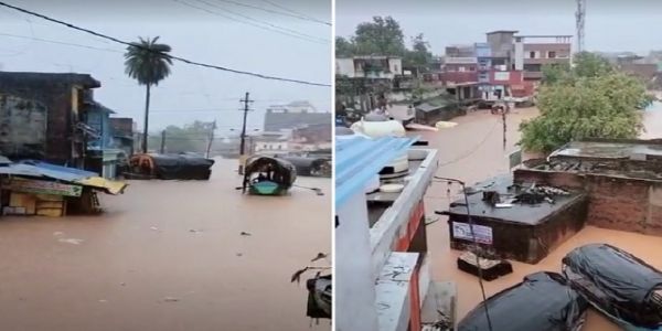 مدھیہ پردیش میں موسلادھار بارش جاری، چترکوٹ میں گھاٹ ڈوبے، گھروں میں پانی داخل ہوا، 45 اضلاع میں الرٹ