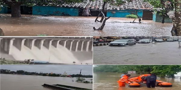 مدھیہ پردیش میں موسلا دھار بارش سے نظام زندگی درہم برہم، کئی اضلاع میں سیلاب جیسی صورتحال، گنا میں فوج طلب