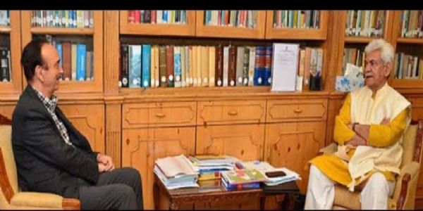 غلام نبی آزاد نے ایل جی منوج سنہا سے ملاقات کی