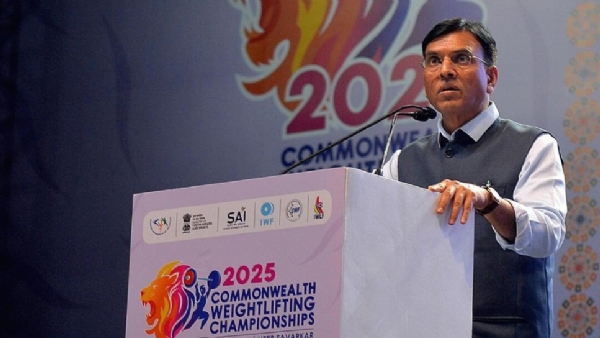 Sports Minister Mandaviya Indias first Mondo track at JLN Stadium