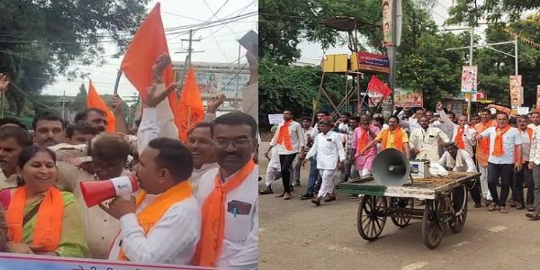 مدھیہ پردیش میں بھارتیہ کسان سنگھ کا احتجاج، کسان ٹریکٹر اور ٹرالیوں کے ساتھ سڑکوں پر نکلے