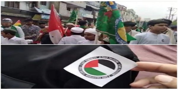 عید میلاد النبیؐ کے جلوس میں سیو غزہ، سیو فلسطین کا اسٹیکرز لگا کر نکلے، پولیس نے تفتیش شروع کی
