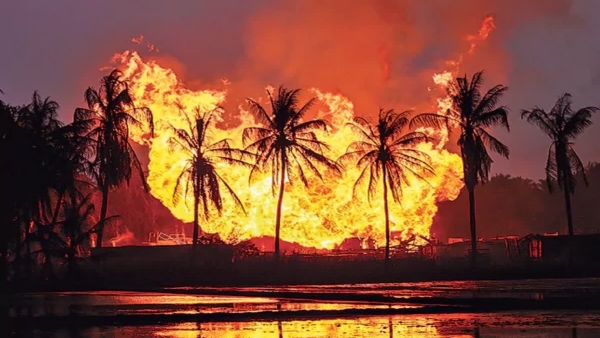 آندھرا پردیش:او این جی سی کنویں میں لگی آگ پر قابو پایا گیا، مقامی لوگوں نے راحت کی سانس لی