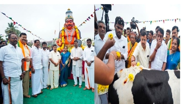 کوئمبٹور کے اپنے دو روزہ دورے کے دوران نتن نبین نے پونگل فیسٹیول میں شرکت کی