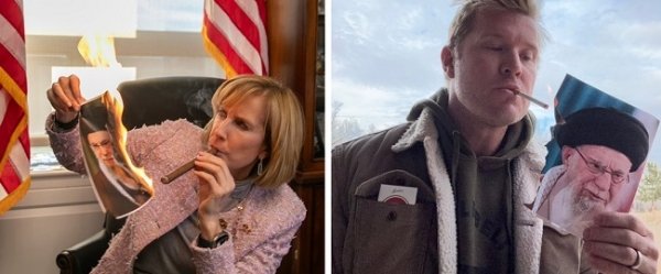 امریکہ میں سگریٹ نوشی کے لیے ایران کے سپریم لیڈر علی خامنہ ای کی تصویر کا استعمال کیا جا رہا ہے۔ فوٹو: انٹرنیٹ میڈیا