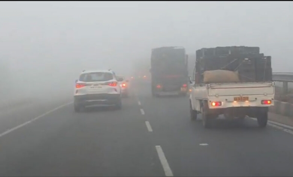 شمس آباد ایرپورٹ کے قریب گھنی کہر ۔گاڑی سواروں کو مشکلات شمس آباد ایرپورٹ کے قریب گھنی کہر ۔گاڑی سواروں کو مشکلات