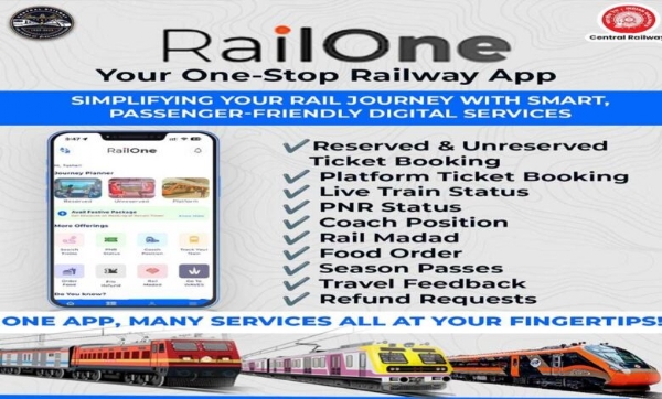 انریزر و ٹکٹس پر ریل ون ایپ کے ذریعہ تین فیصد ڈسکاونٹ، انڈین ریلویز کا اعلان