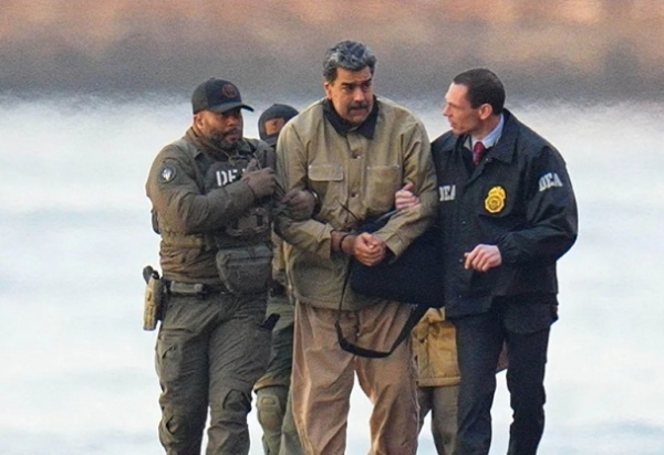 وینیزویلا کے صدر نکولس مادورو امریکی افسران کی گرفت میں۔ فوٹو انٹرنیٹ میڈیا وینیزویلا کے صدر نکولس مادورو امریکی افسران کی گرفت میں۔ فوٹو انٹرنیٹ میڈیا