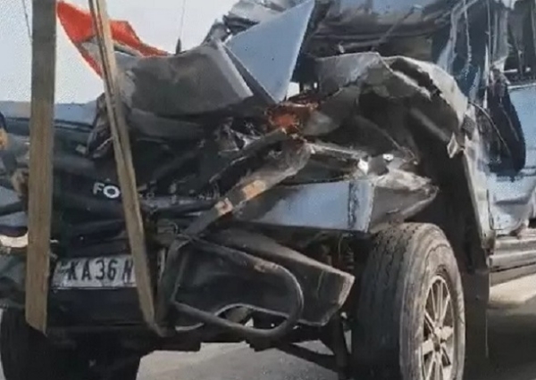 حادثے کے بعد جیپ کی تصویر