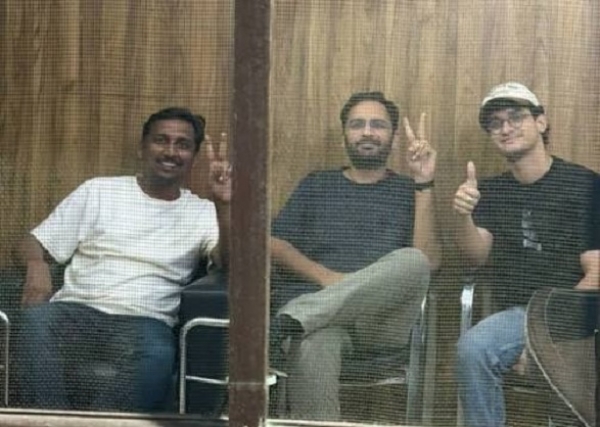 سی جے پی لیڈران اجنکیا شندے، آشوتوش رانکا اور سورو داس۔ فائل فوٹو سی جے پی لیڈران اجنکیا شندے، آشوتوش رانکا اور سورو داس۔ فائل فوٹو