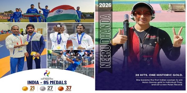 ایشیائی کھیل-2026 کا اختتام، پریڈ میں نیرو ڈھانڈا نے شان سے لہرایا ترنگا