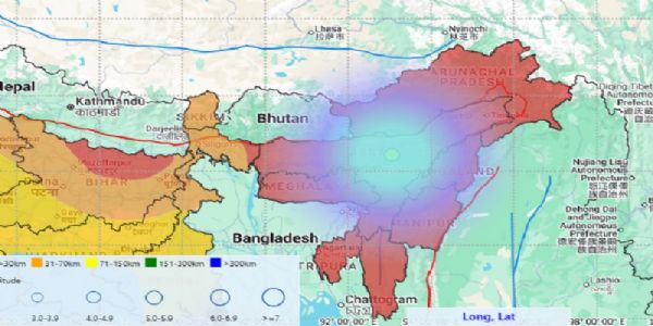 آسام اور منی پور میں دو بار4.5 شدت کے زلزلے کے جھٹکے