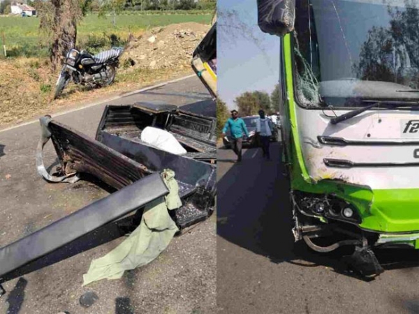 ACCIDENT MAHA AMRAVATI BUS CRASH ACCIDENT MAHA AMRAVATI BUS CRASH