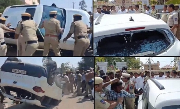 بی جے پی اور کانگریس کارکنوں کا کاماریڈی میں تصادم،