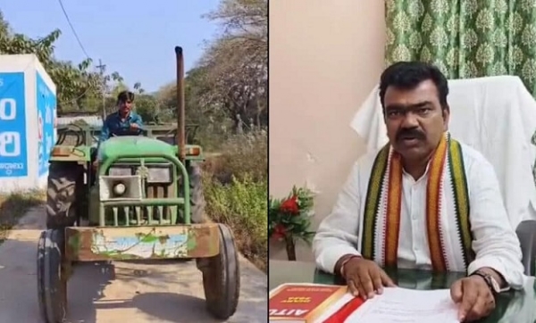 تلنگانہ کےکھمم میں والد بلدیہ صدرنشین منتخب، بیٹا ٹریکٹر ڈرائیور تلنگانہ کےکھمم میں والد بلدیہ صدرنشین منتخب، بیٹا ٹریکٹر ڈرائیور