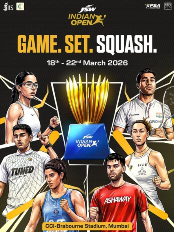 سی سی آئی بریبورن اسٹیڈیم 18 سے 22 مارچ تک انڈین اوپن اسکواش کی میزبانی کرے گا
