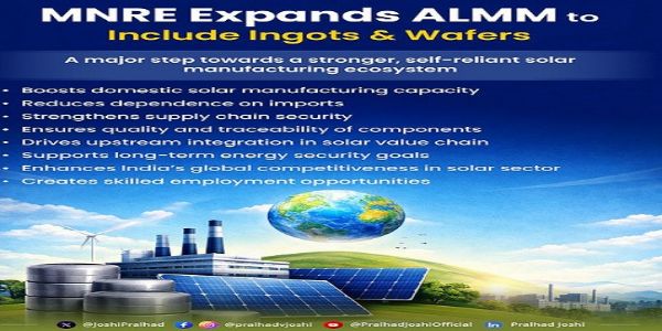 گھریلو سولر مینوفیکچرنگ کو مضبوط بنانے کےلئے اے ایل ایم ایم فریم ورک کی توسیع: جوشی