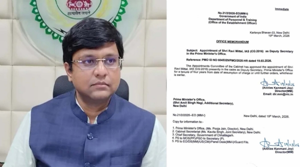 چھتیس گڑھ کے آئی اے ایس افسر ڈاکٹر روی متل کو پی ایم او میں ڈپٹی سکریٹری مقرر کیا گیا