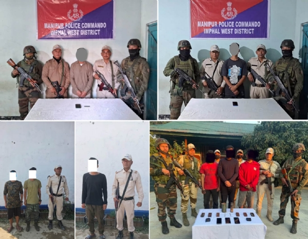 منی پور کے مختلف حصوں سے آٹھ عسکریت پسند گرفتار