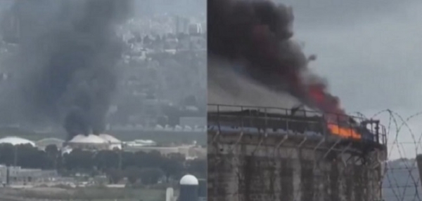 میزائل گرنے پر حیفا کی ریفائنری میں آگ بھڑک اٹھی : اسرائیل