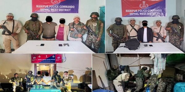 منی پور کے مختلف علاقوں سے مختلف تنظیموں کے پانچ کیڈر گرفتار