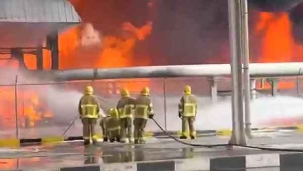 ایران کا کویت کے بین الاقوامی ہوائی اڈے پر ڈرون حملہ ، ایندھن ذخیرہ کرنے والے ٹینکوں میںلگی آگ