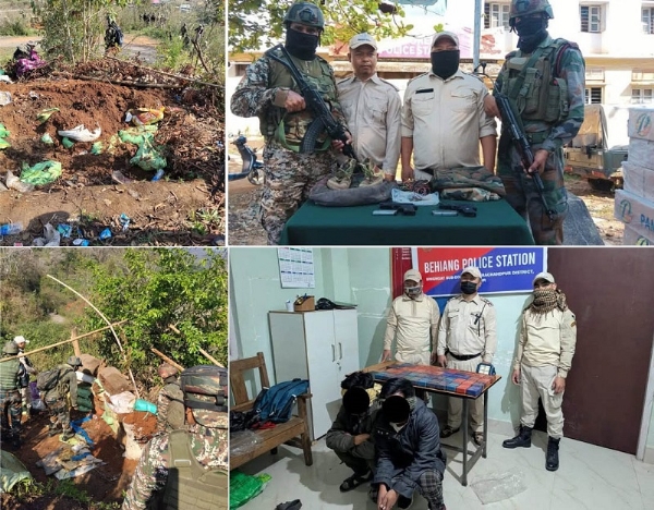 منی پور: پولیس کی کارروائیوں میں کئی بنکر تباہ ، منشیات اور ہتھیار ضبط