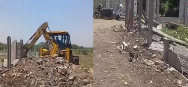 بھوپال کے بڑا تالاب کے کنارے غیر قانونی پارکنگ اور تجاوزات پر کارروائی کرتی ٹیم